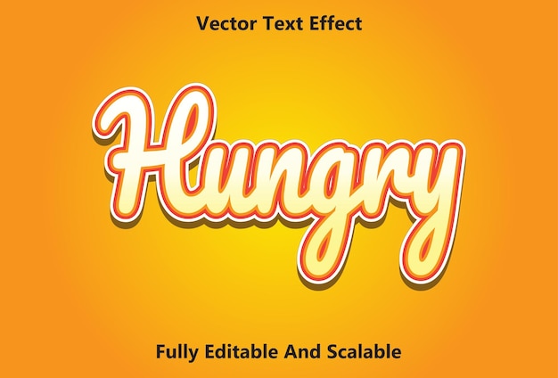 Hungry text effect with orange color editable