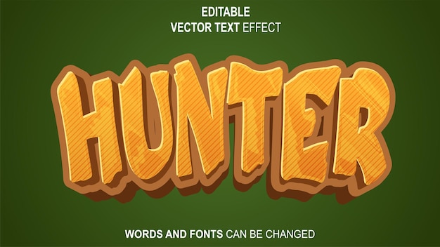 Hunter 3d Vector Text Effect