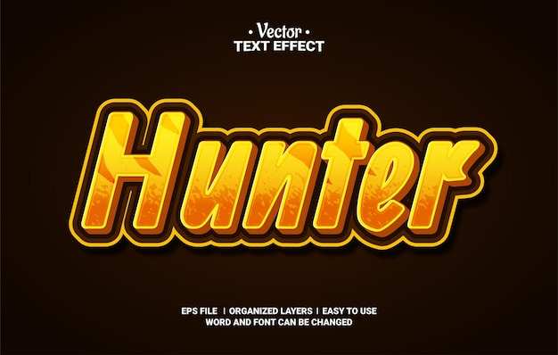 Vector hunter bewerkbaar vectorteksteffect