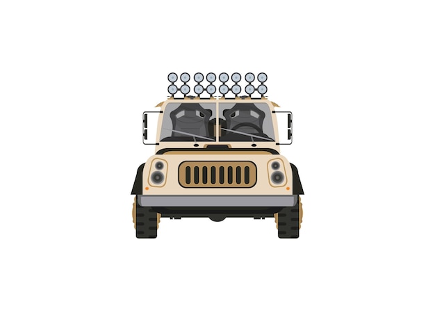 Hunter car vector illustration in flat style vehicle for travel
and recreation isolated on white background