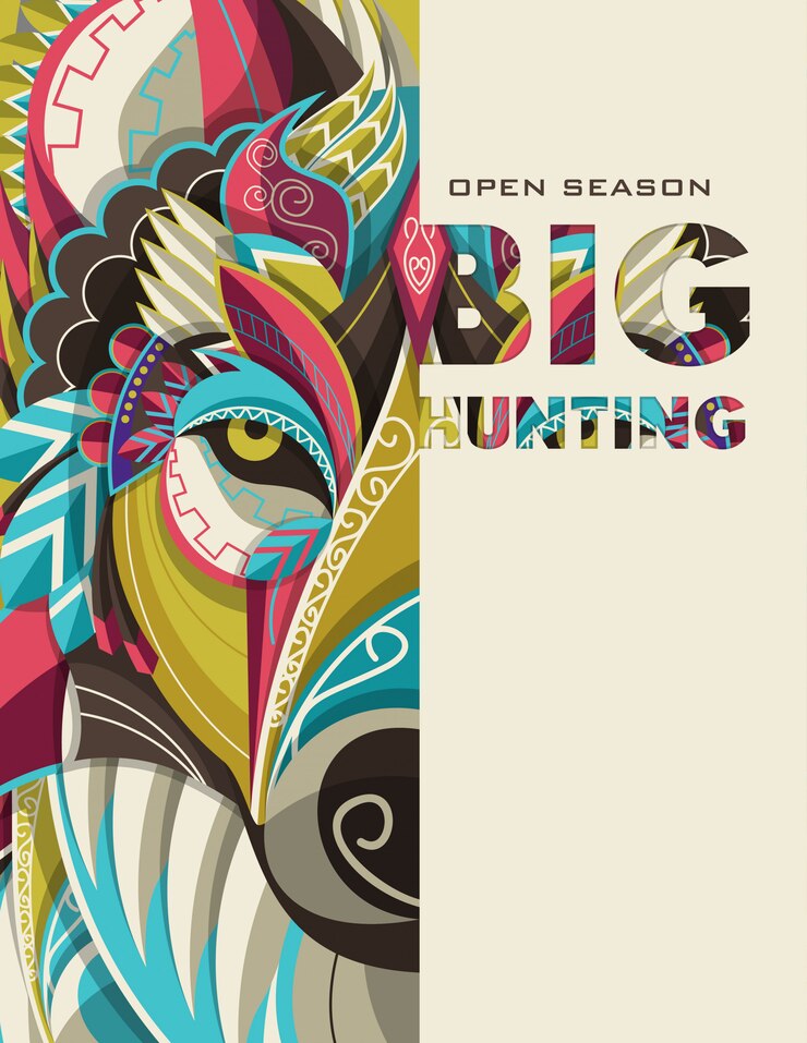 Vector hunter club or hunting open season posters 