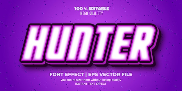 hunter editable text effect