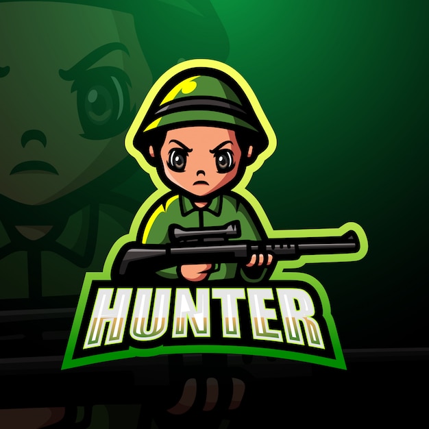 Hunter mascot esport logo illustration