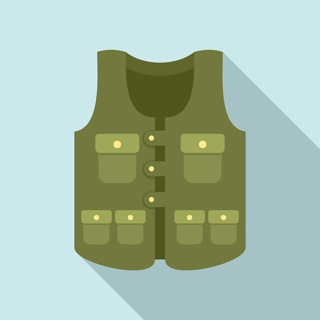 Hunter pocket vest icon Flat illustration of hunter pocket vest vector icon for web design