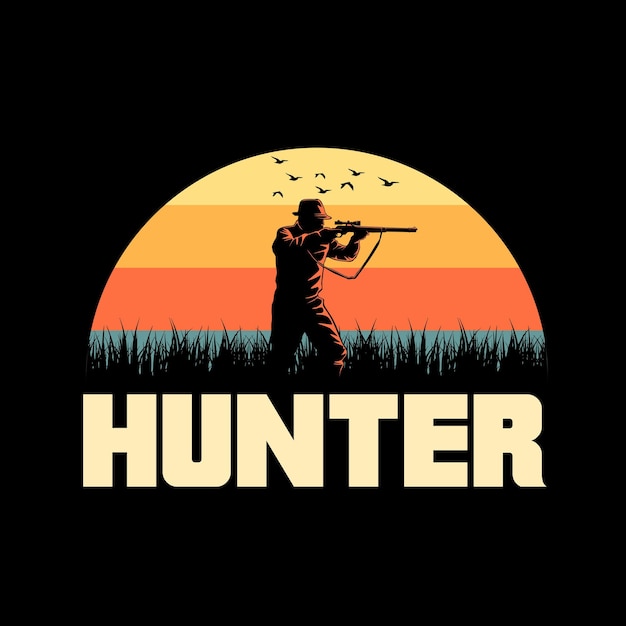 Hunter Retro Graphic Illustration