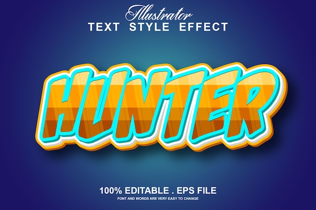 hunter text effect editable