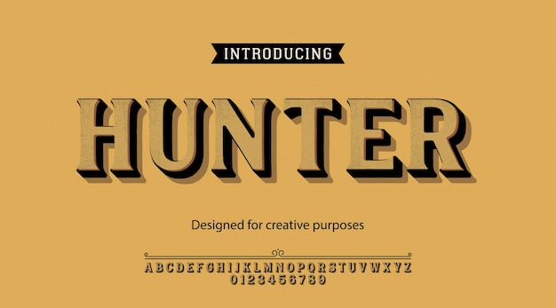 Hunter typeface.For labels and different type designs