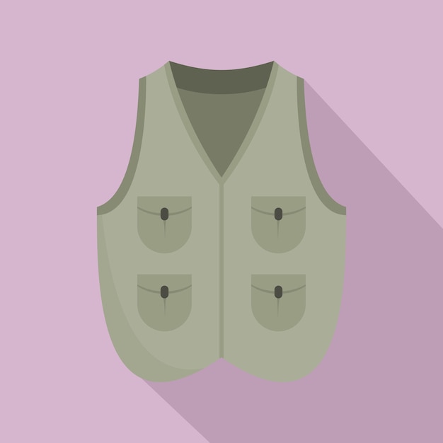 Значок охотничьего жилета Плоская иллюстрация векторной иконки охотничьего жилета для веб-дизайна