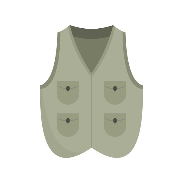 Vector hunter vest icon flat illustration of hunter vest vector icon for web isolated on white