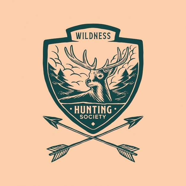 Hunting badge logo vintage