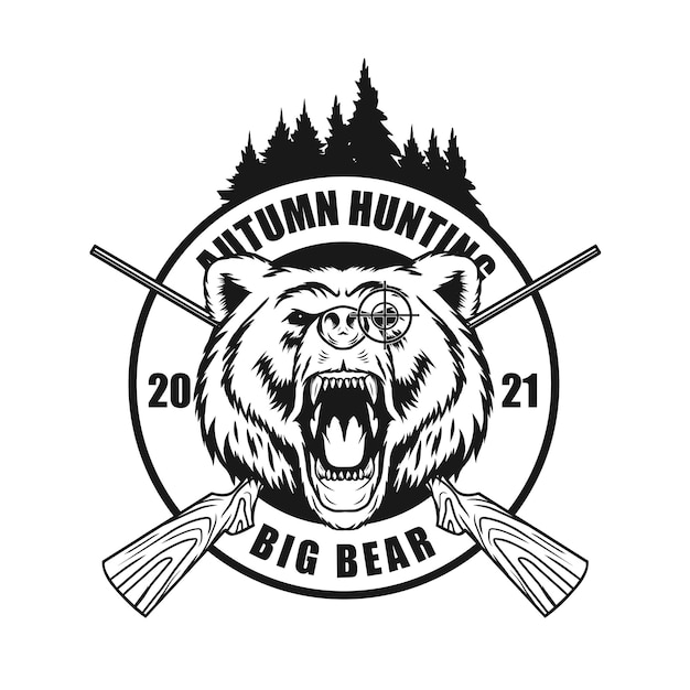 Vector hunting bear logo