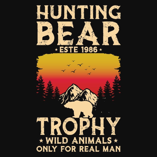 Hunting bear tshirt design