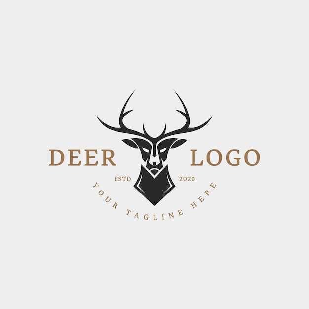 Hunting club symbol inspiration vintage icon deer logo design