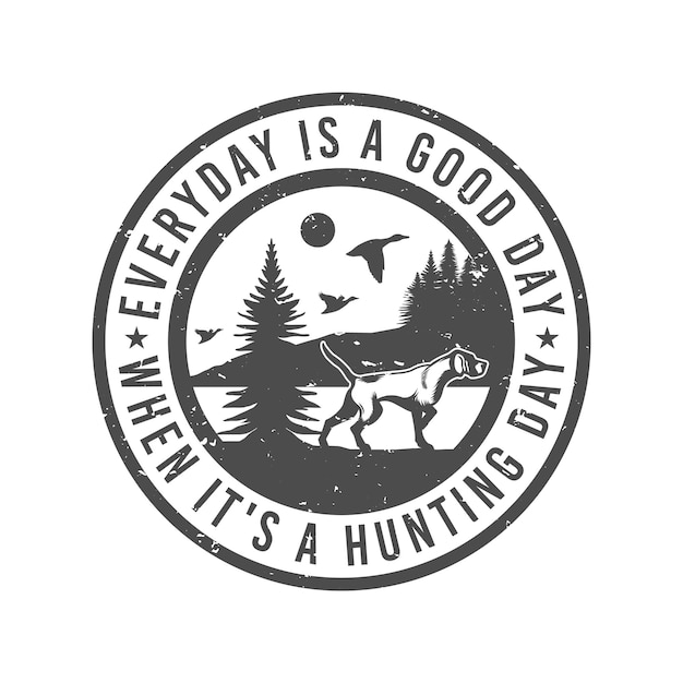 Vector hunting dog english pointer bird dog emblem badge