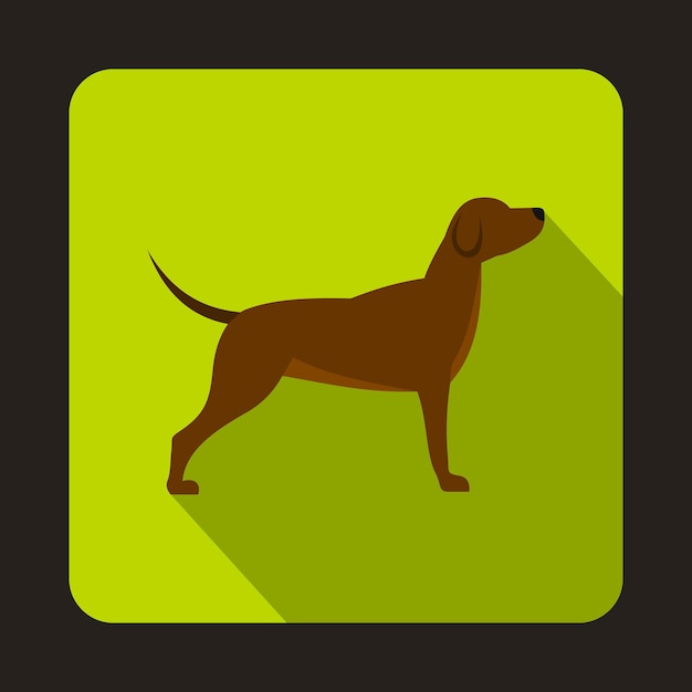 Hunting dog icon in flat style with long shadow