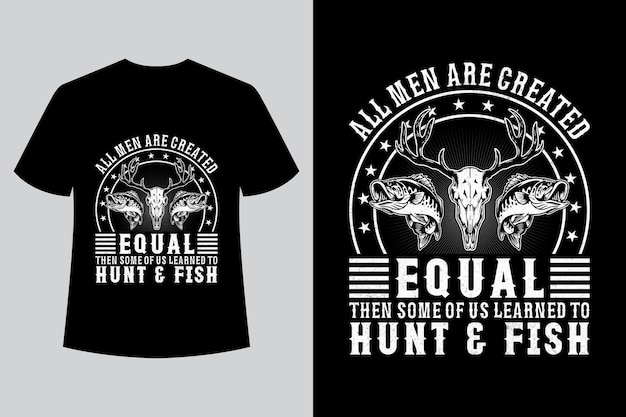 Vector hunting fishing awosome tshirt design