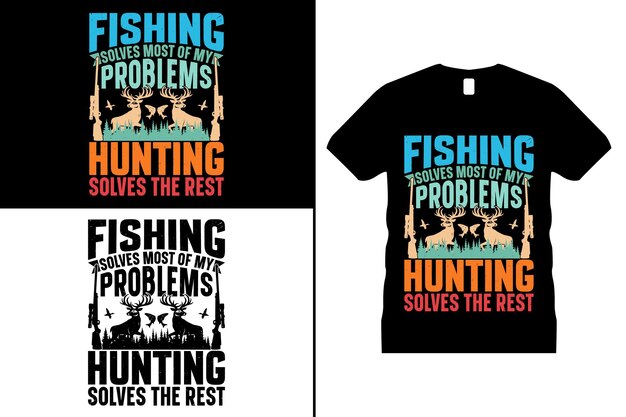 Vettore di progettazione della maglietta dell'amante di caccia. utilizzare per magliette, tazze, adesivi, carte, ecc.