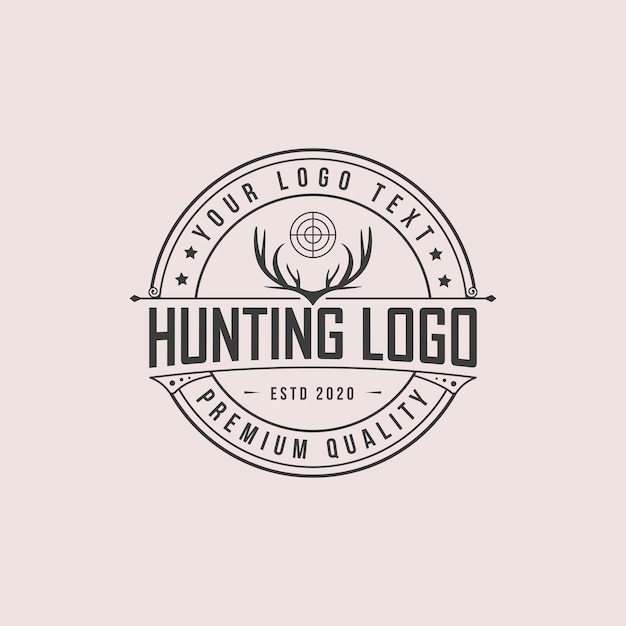 Hunting retro vintage logo design