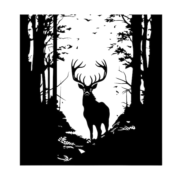 Hunting silhouette illustration