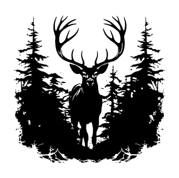 Vector hunting silhouette illustration