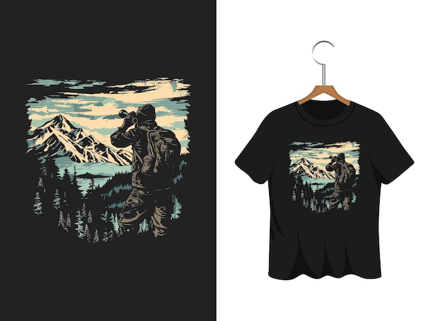 hunting silhouette t shirt design artwork