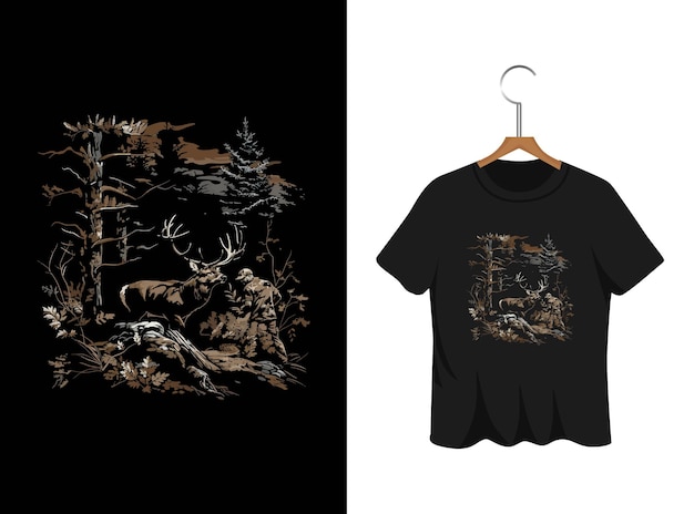 hunting silhouette t shirt design artwork