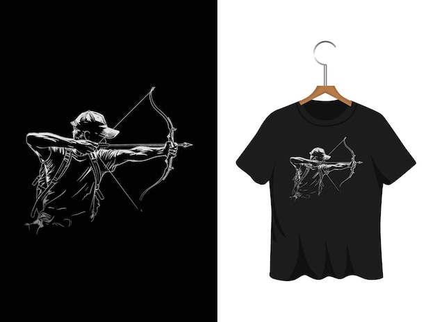 Vector hunting silhouette t shirt design artwork