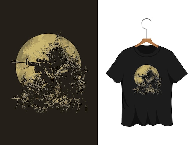 hunting silhouette t shirt design artwork
