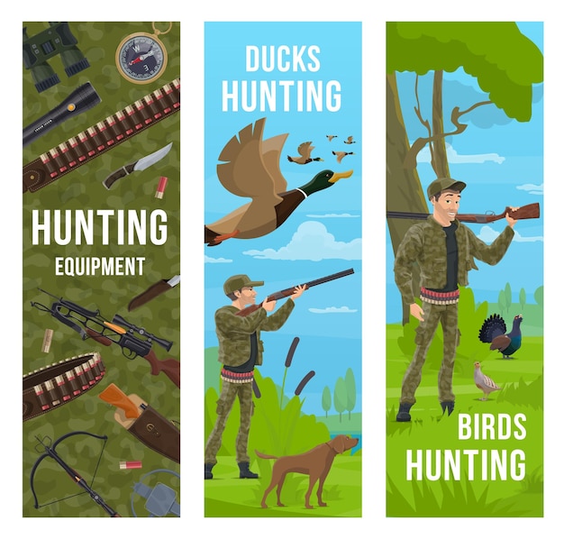 Hunting sport equipment animals duck hunter dog