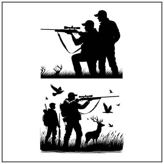 Hunting SVG Silhouette Bundle Vector silhouette of hunting Vector silhouette of hunting file 8