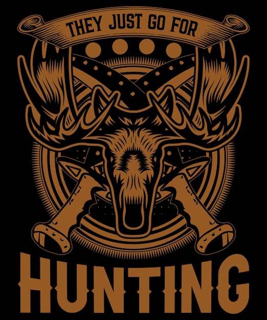 Vector hunting t shirt design