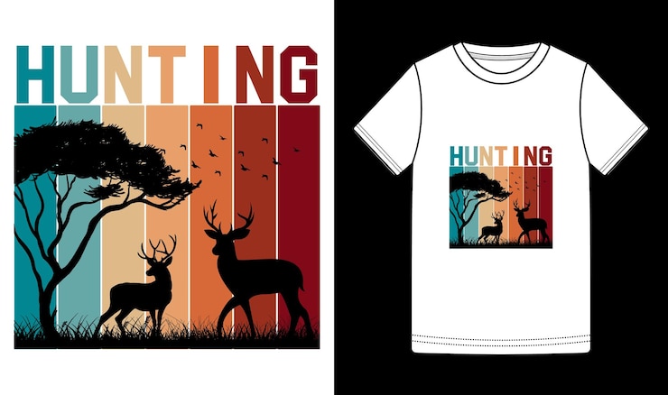 वेक्टर hunting tshirt design hunting vintage tshirt design trendy tshirt design hunting vector