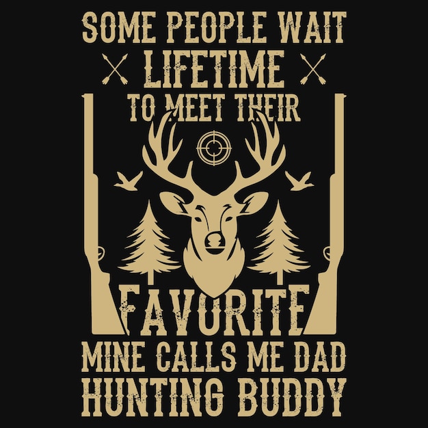 Vector hunting tshirt design premium vector design