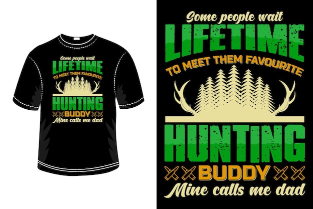 Hunting typography tshirt design vector template