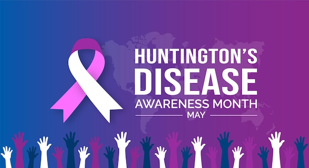 Huntingtons Disease Awareness Month background or banner design template celebrated in may