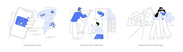 Illustrazioni vettoriali di concetto astratto di uragano