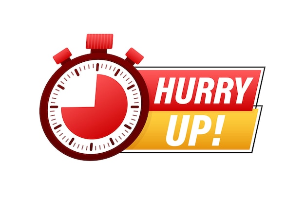 Hurry up label limited offer countdown banner last minute offer vector stock illustration