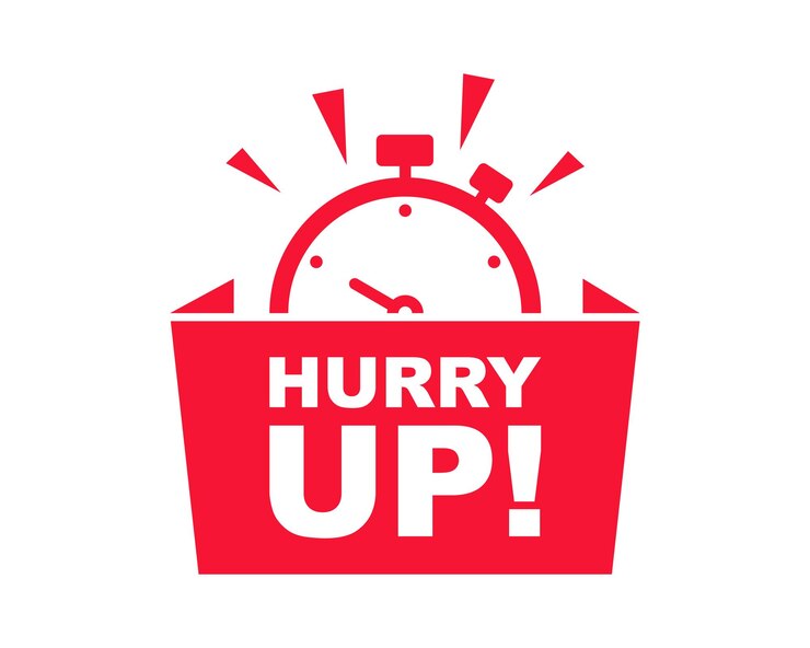 Vector hurry up sale label special offer badge with stopwatch