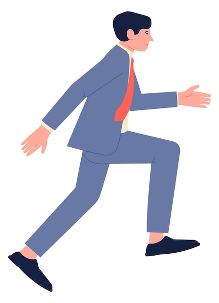 Hurrying businessman Man running for work meeting