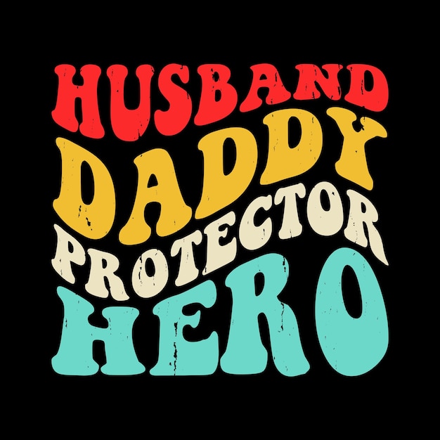 夫、パパ、プロテクター、ヒーロー、面白い、おじいちゃん、レトロ、ヴィンテージ、父の日、Tシャツデザイン