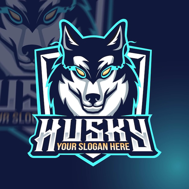 Husky Dog Mascot Gaming-logo