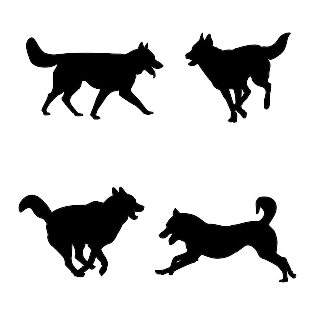 Vector husky dog silhouette