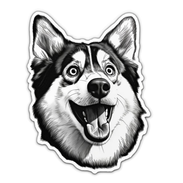 Vector husky funny meme sticker 1