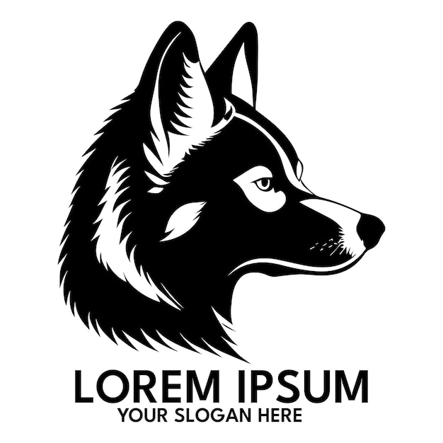 Illustrazione di vettore di stile di logo di sagoma husky