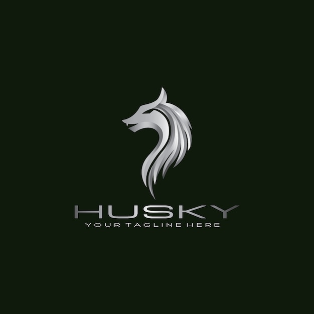 Вектор Дизайн логотипа husky