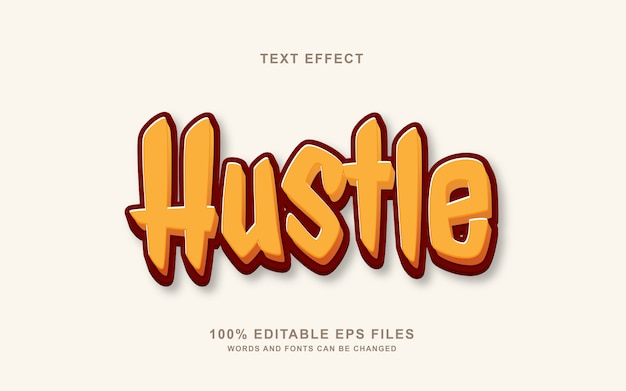 Hustle 3d text style effect