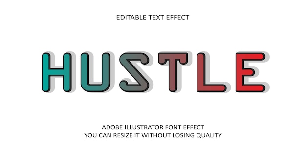 Vector hustle text font effect