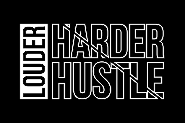 HUSTLE typografie t-shirt ontwerp inspiratie. Kan worden afgedrukt op t-shirts, mokken of andere media.