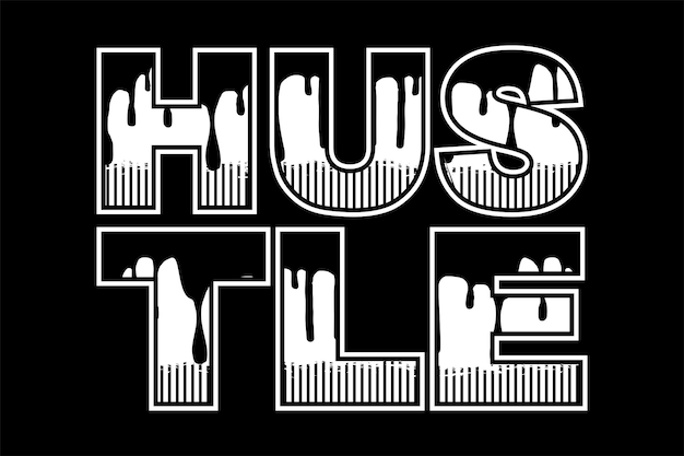 Vector hustle typography t-shirt design inspiration.
can be printed on t-shirts, mugs or other media.
