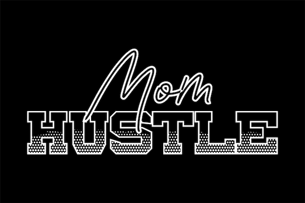 Вдохновение для дизайна футболок с типографикой HUSTLE. Возможна печать на футболках, кружках и других носителях.